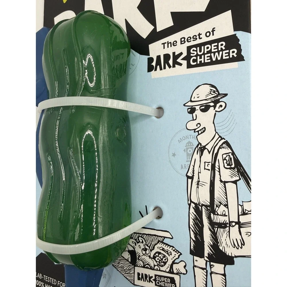 BARK Crocness Monster Dog Toy M Squeaky Bacon Scent Super Chewer Green Blue